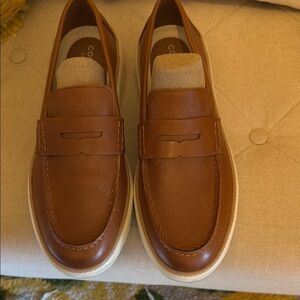 Cole Haan Brown Leather Slip-On Loafers